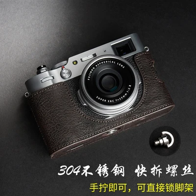 

handwork Photo Camera Genuine leather cowhide Bag Body BOX Case For Fujifilm Fuji x100v X-100V Protective sleeve box base