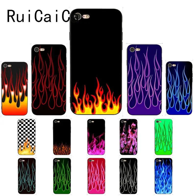 Ruicaica мультфильм пламя Мода Роскошный уникальный дизайн чехол для телефона iPhone 5