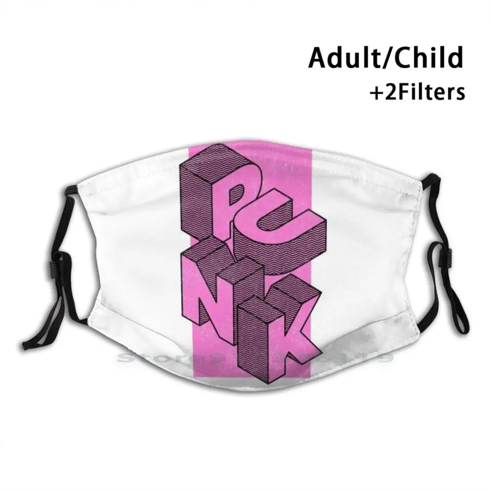 

Punk Is Not Dead | Punk Retro Themed Reusable Mouth Face Mask With Filters Kids I Love N Roll And Roll Lover Old Music Classic