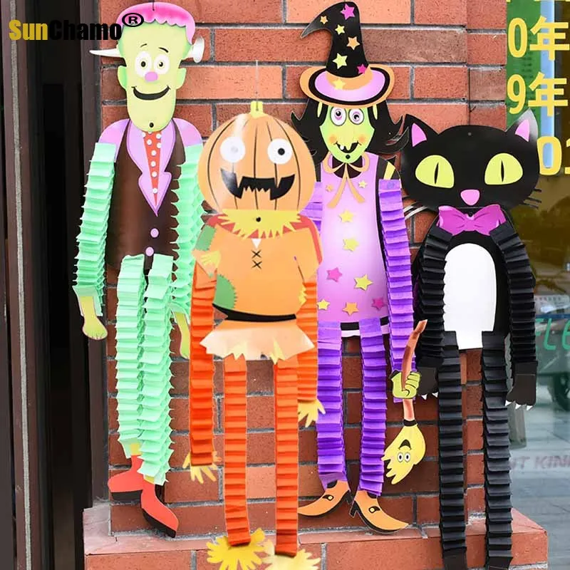 

Halloween Decoration Paper Pendant Ghost Festival Nightclub Scene Layout Zombie Vampire Folding Pendant Holiday Props