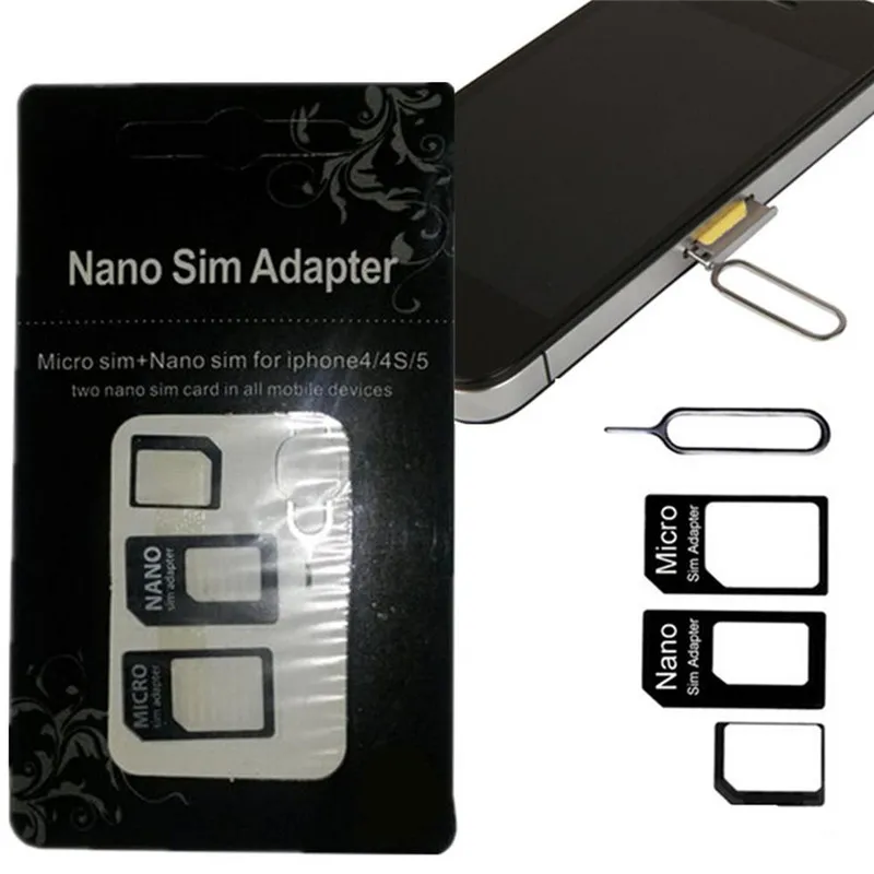 4 in 1 Restore Card Mobile Phone Metal SIM Micro Adapters Standard Adapter Conversion Four In One |