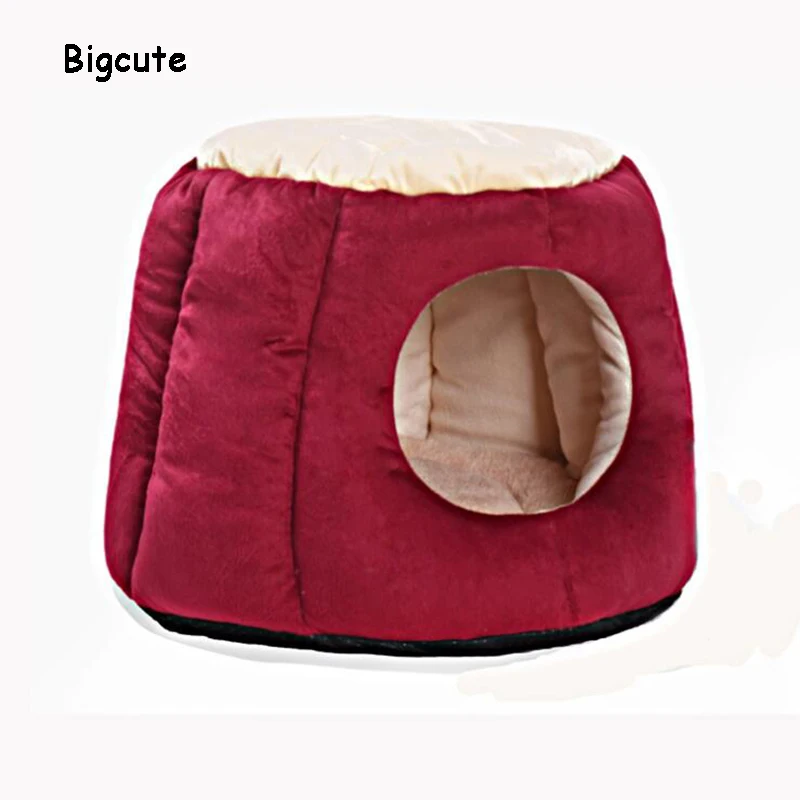 Складная домашняя кровать для собак кошек щенков зимнее теплое гнездо с ковриком
