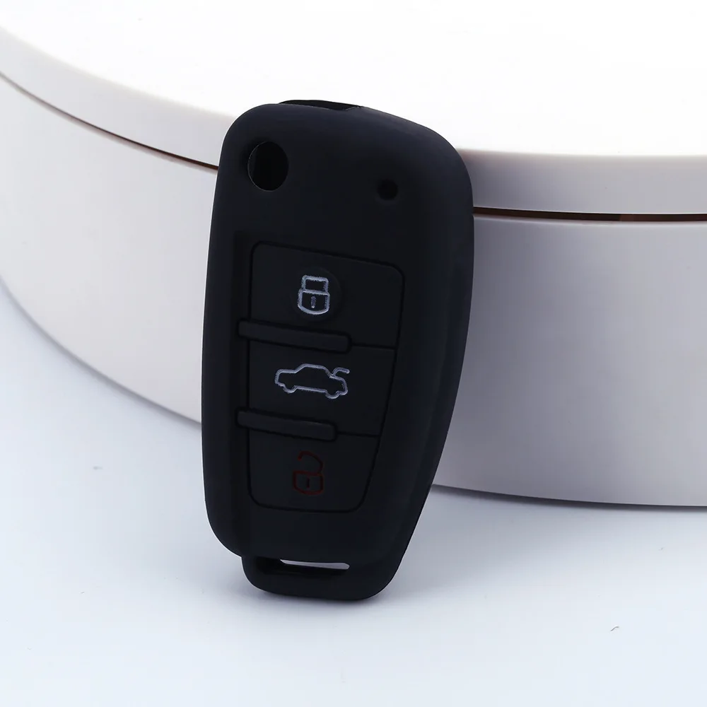 Применимый CHERY складной 3 ключа силиконовый чехол для ключей JAC пульт дистанционного управления мягкий Silcone ключ сумка Противоугонная Автомобильная крышка ключа