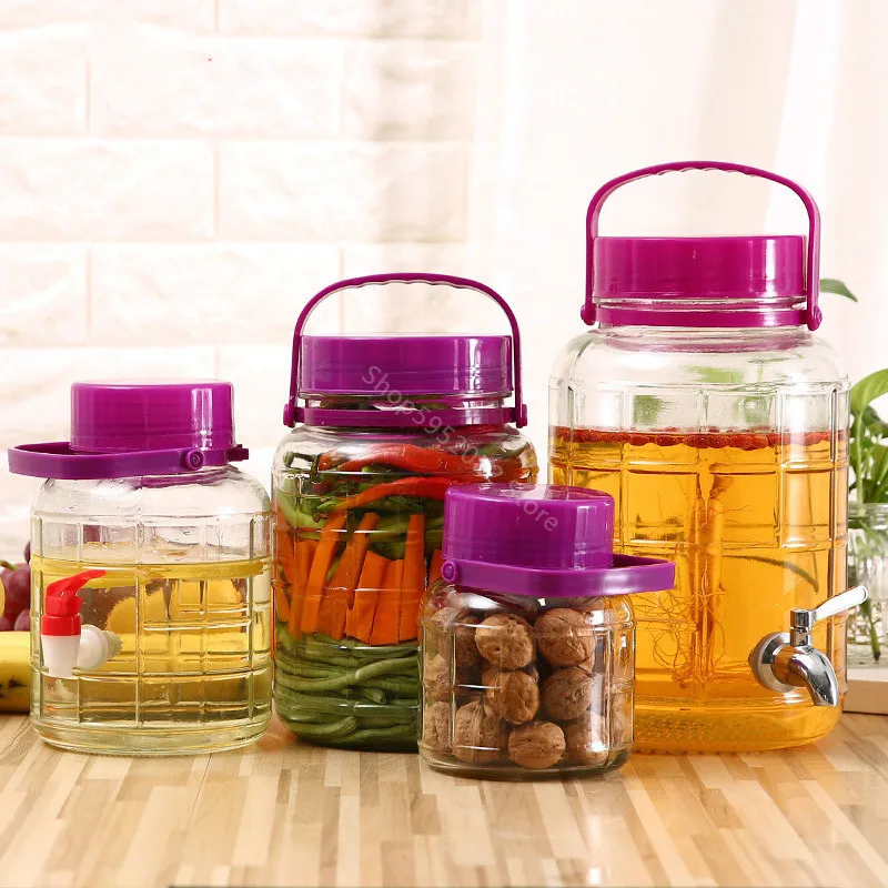 

Lead-Free Brewing Glass Barrel Homebrew Growler 10 Kg Brewing Wine Pickle Jar Sealed Cans Draft Tool Wine Wine Bottles