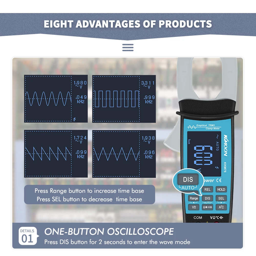 2 в 1 Цифровые токовые клещи переменного тока/постоянного тока Напряжение 3999