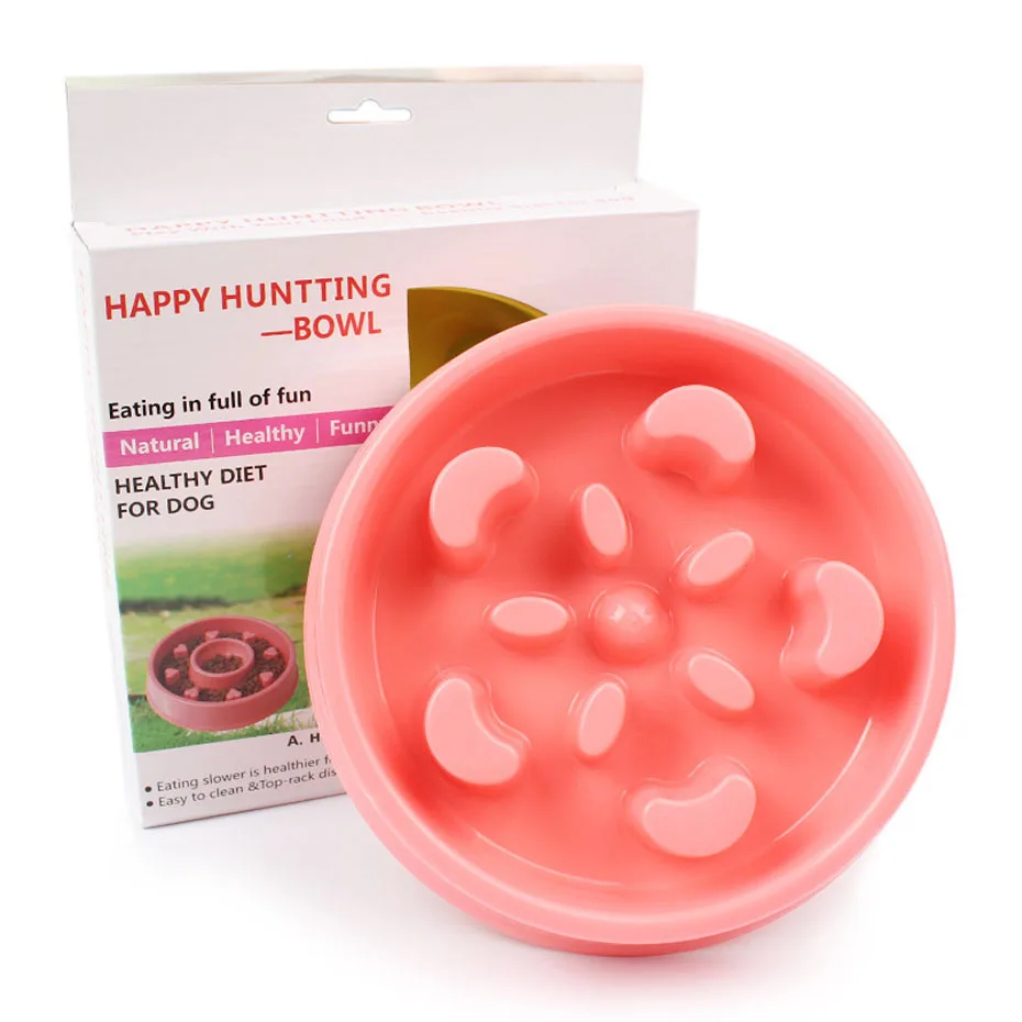 pink 5 Аксессуары для чаши для собак замедленная, чтобы съесть кормушки для кормления медленное блюдо щенок собака кошка Предотвращение ожирения - Цвет: pink 5
