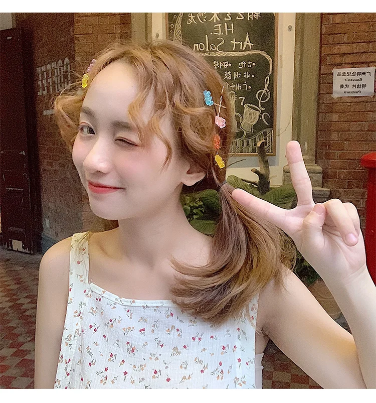 HZ новинка 2019 милые цветные акриловые заколки для волос с медвежонком аксессуары