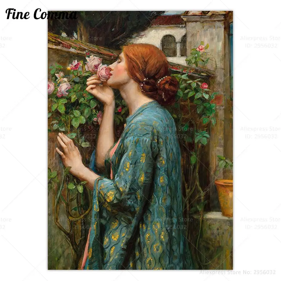Винтажный постер The Soul of the Rose John William Waterhouse, картина маслом, репродукция, печать на холсте, античное настенное искусство, домашний декор