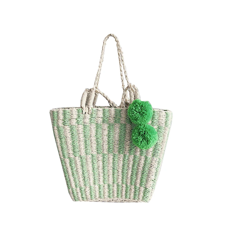

2020 New Straw Woven Bag Korean Women's One Shoulder Handbag Holiday Beach Pack Large Capacity Shopping Package C802