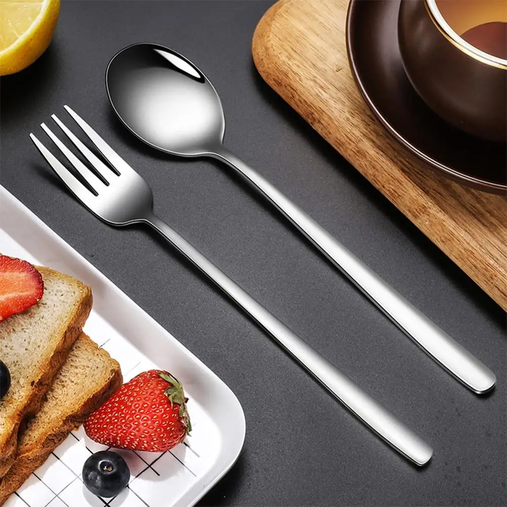 

Luxury Gift Dishwasher Cutlery 1/2/4Pcs Silver Stainless Steel Forks Coffee Spoon Tableware Flatware Set Of Dishes Safe Gift
