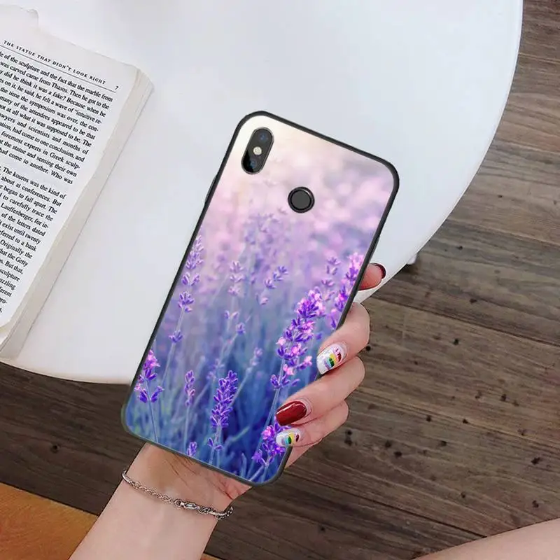 

Romantic simple lavender Purple flowers Phone Case For Xiaomi Redmi note 7 8 9 t k30 max3 9 s 10 pro lite