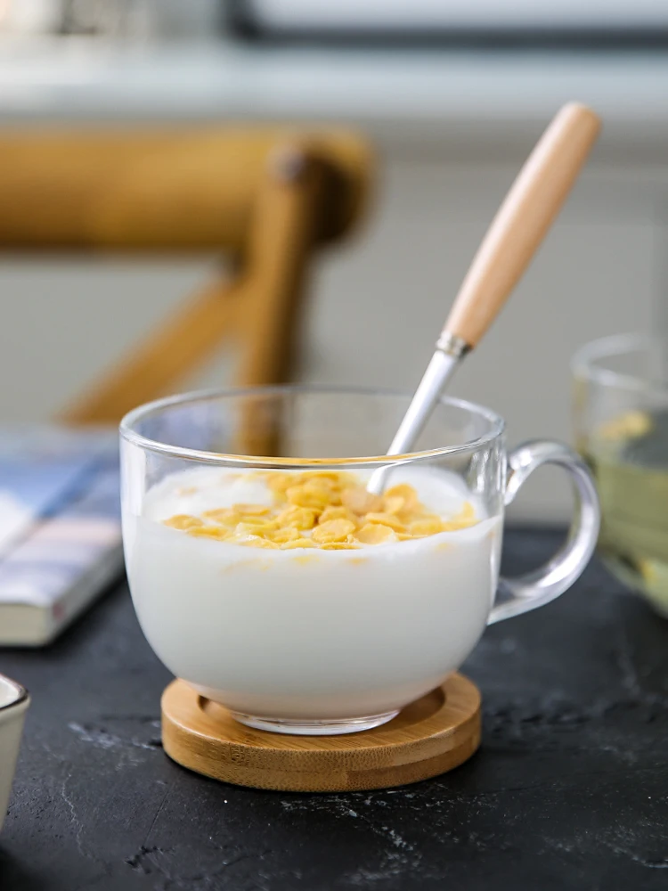 Креативная кофейная стеклянная многоразовая чайная чашка набор прозрачная