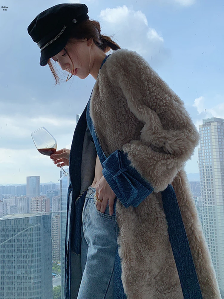 ZiZhen длинный халат из натуральной кожи роскошная зимняя женская шубка исанной