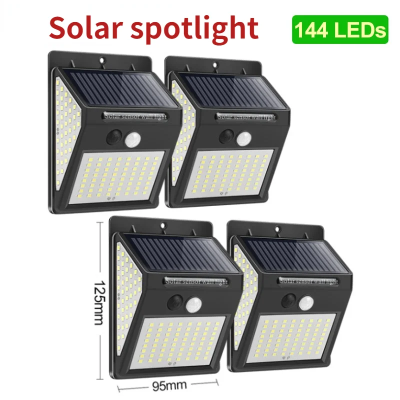 

144 LED Solar Light Outdoor Solar Lamp With Motion Sensor Solar Powered Sunlight Spotlights For Garden Decoration