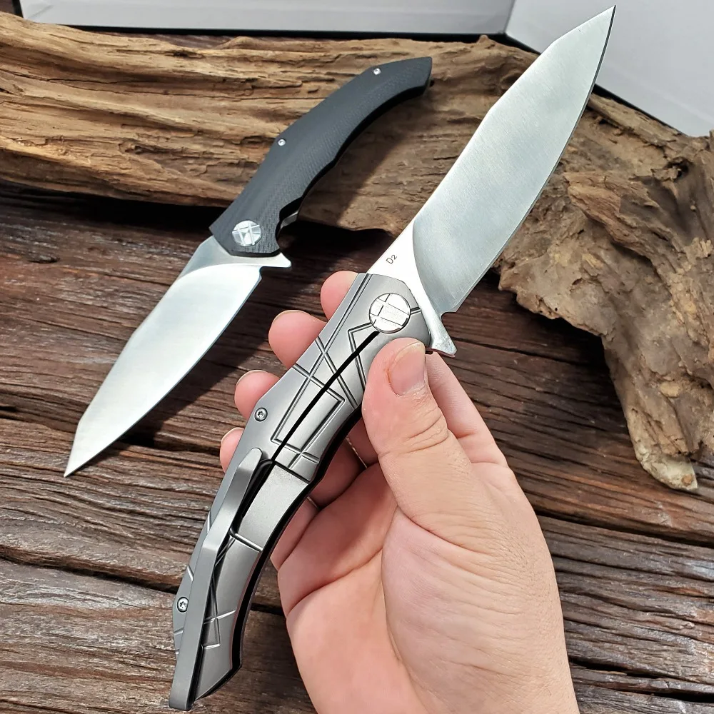 JSSQ тактический складной нож D2 лезвие CNC Сталь G10 Ручка шарикоподшипник выживания карманные ножи Открытый ножи для кемпинга EDC инструменты