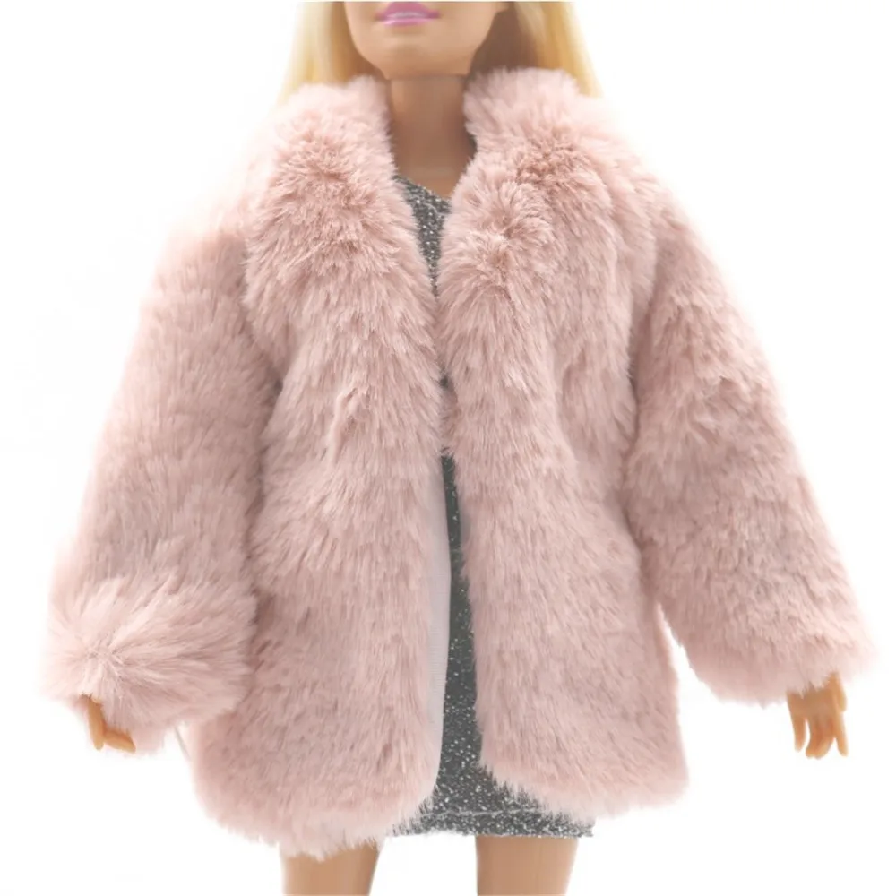 

Doll Clothes Coat Rabbit Fur Plush For Barbie Dolls Clothes Handmade Fashion Dolls Accessories