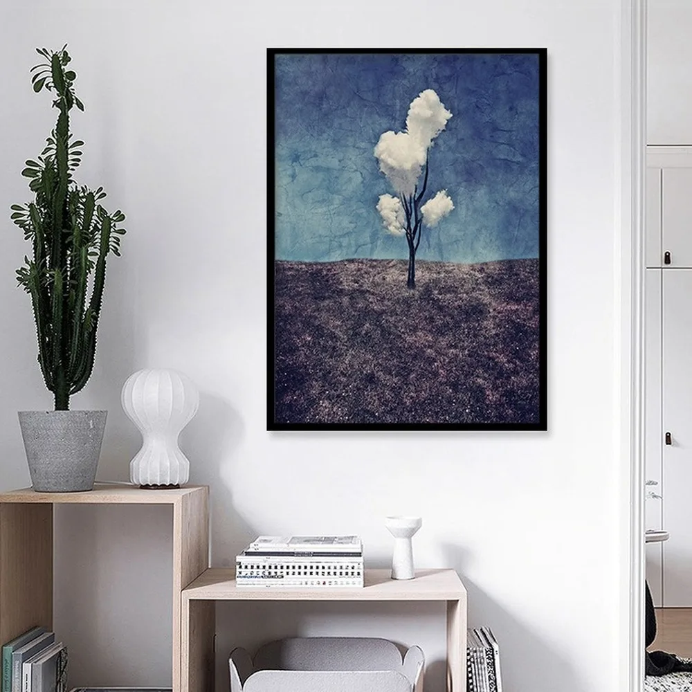 Абстрактные облака три белые Холст Картина современное крыльцо гостиная