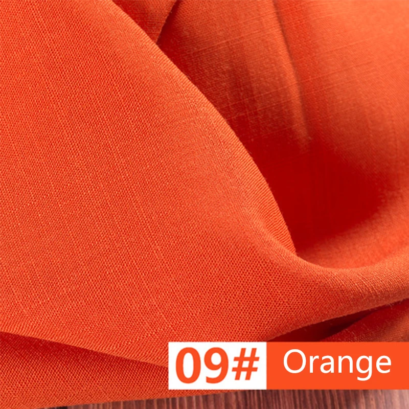 Orange Хлопок, лен, Помытый бамбуковый хлопок, льняная ткань, одежда, платье, ткань DIY ручной работы, стеганное лоскутное шитье, мягкая ткань, Новинка - Цвет: Orange