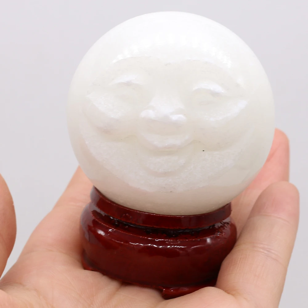 

Explosive Natural Gem White Jade Maitreya Buddha Feng Shui Ball Decoration Transfer Fortune Love Table Gift