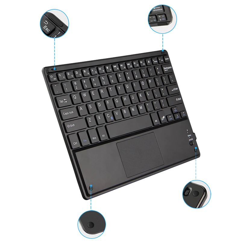 Тонкий портативный мини беспроводной с тачпадом Bluetooth клавиатура для iPad Lenovo