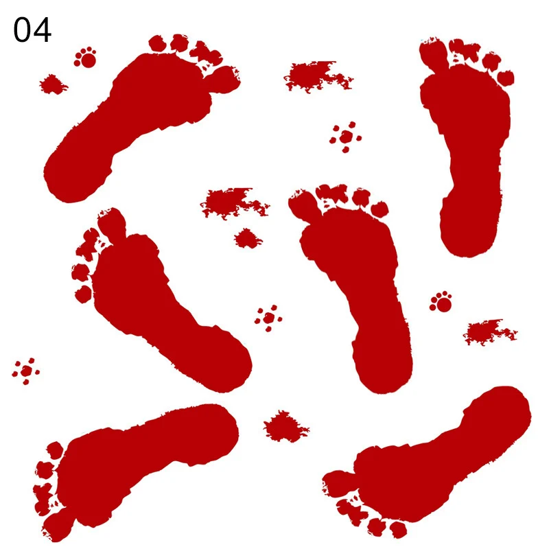 Имитация крови руки ноги печати наклейки ужас зомби Хэллоуин автомобиль