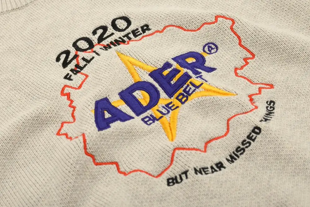 

2020ss Ader Loose Sweater Men Woman 1:1 High Quality Onesize Crewneck Vintage Ader Sweater