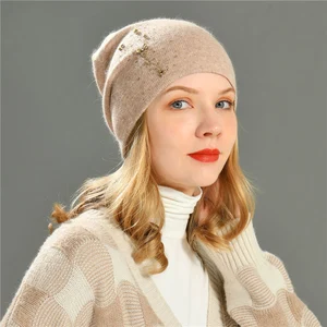 Зимняя Лыжная шапочка, простая вязаная осенне-зимняя теплая Лыжная шерстяная мягкая пушистая шапка с черепом, женские уличные шапки