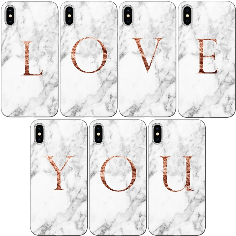 Чехол для iPhone X XR MAX 6 6s 7 8 Plus Жесткий из поликарбоната с изображением букв