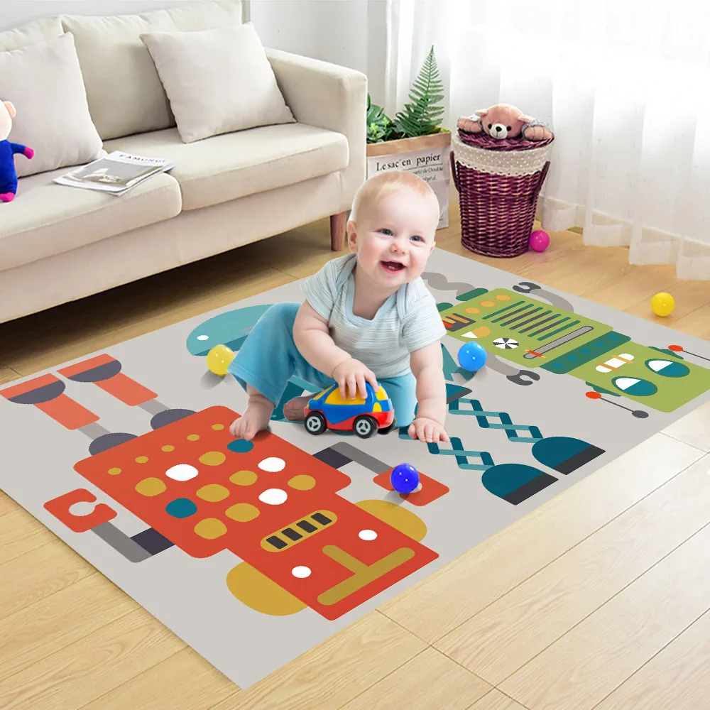 

Animal Puzzle Game Learn For Baby Play Rectangular Carpet in the children's room High Quality Rug Children's Flannel Carpet