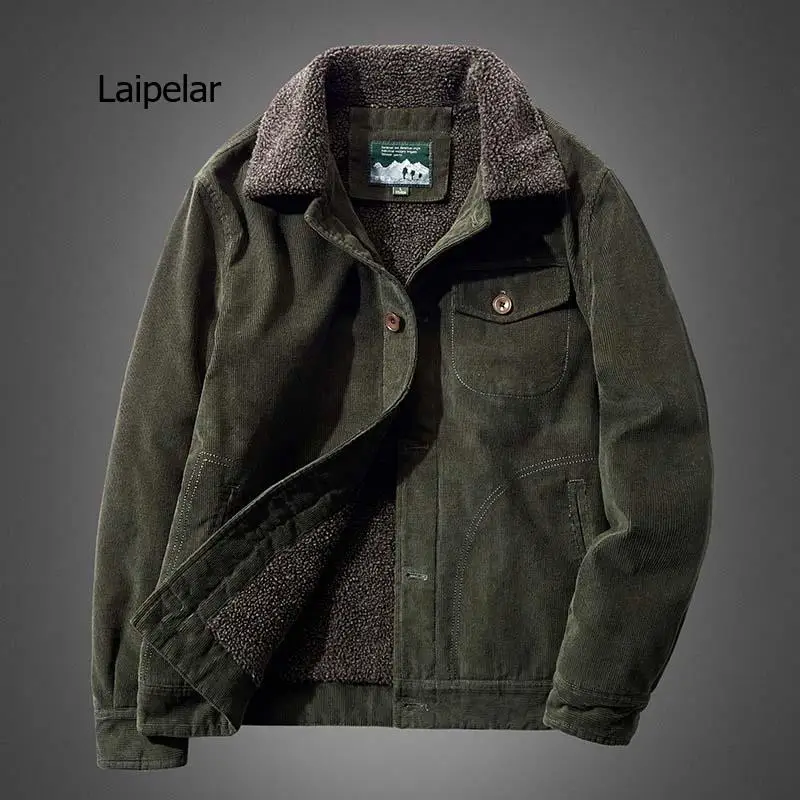 Мужские зимние вельветовые куртки пальто теплое Теплое повседневное верхнее