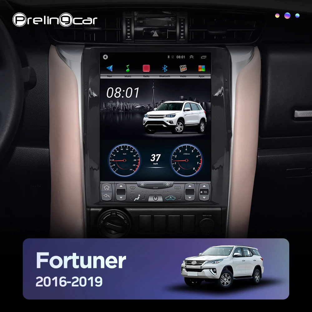 Мультимедийный видеоплеер для Toyota FORTUNER 12 1 9 с вертикальным экраном 2016 дюйма 4G Lte 32G