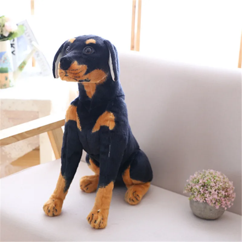 Реалистичная Имитация Черной собаки плюшевая игрушка плюшевое животное милая