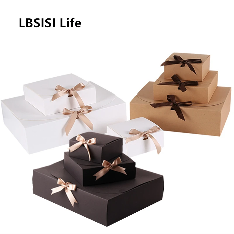 LBSISI Life 5 шт. бумажная Подарочная коробка на день рождения свадьба красный крафт