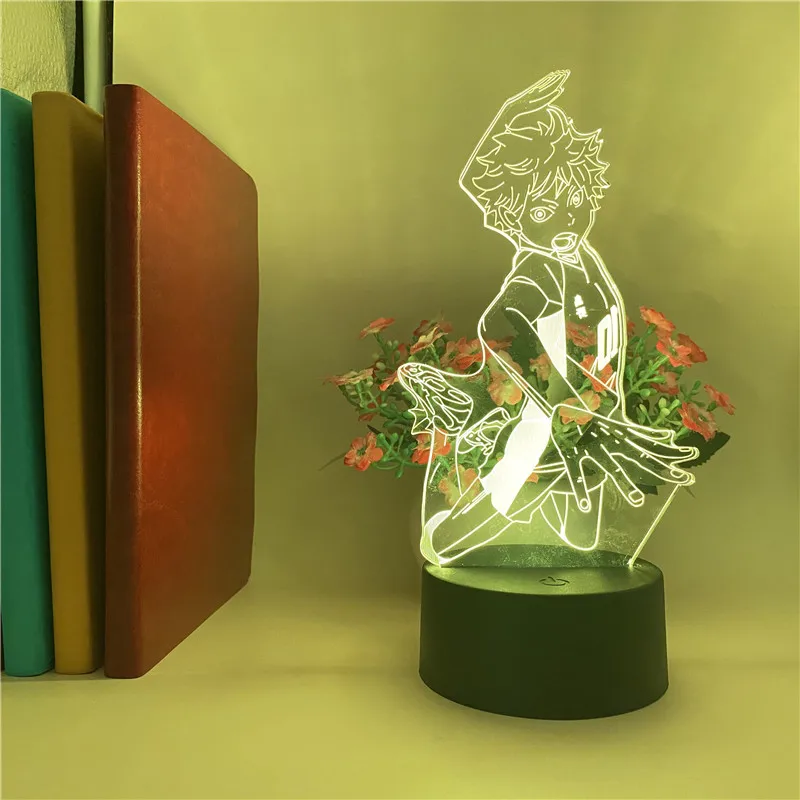 Haikyuu лампа Shoyo Hinata фигурка аниме светодиодный ночсветильник 3d иллюзия настольная