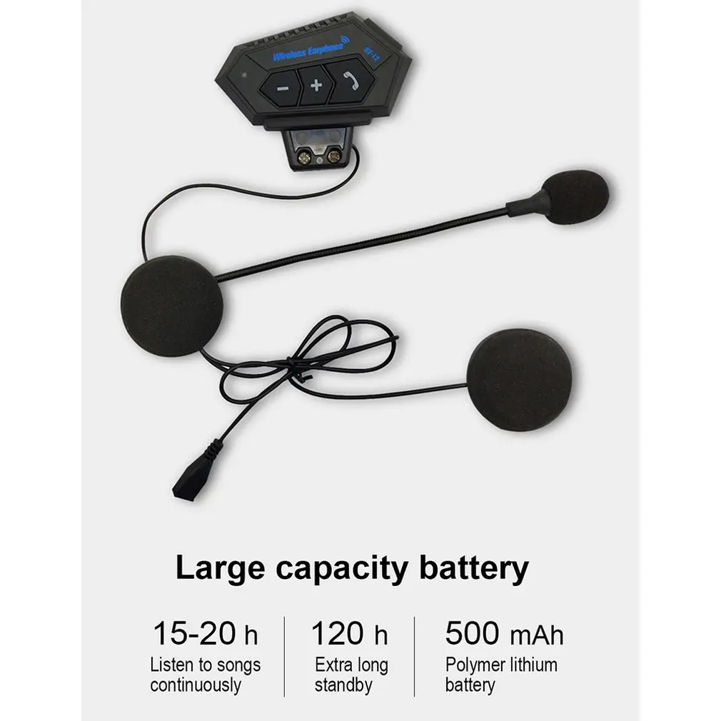 

Helmet Headphone Wireless Motorcycle Headset V4.2 Wireless Intercom Motor Bike Earphone Noise Reduction Microphone Mic
