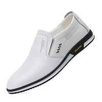 mens leather casual shoes 2021 spring winter casual shoes mens breathable british leather shoes white leather slip on footware