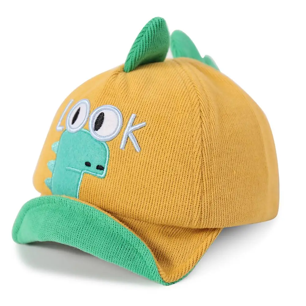 Милая Детская Кепка с вышивкой динозавра для мальчиков и девочек модные шапки