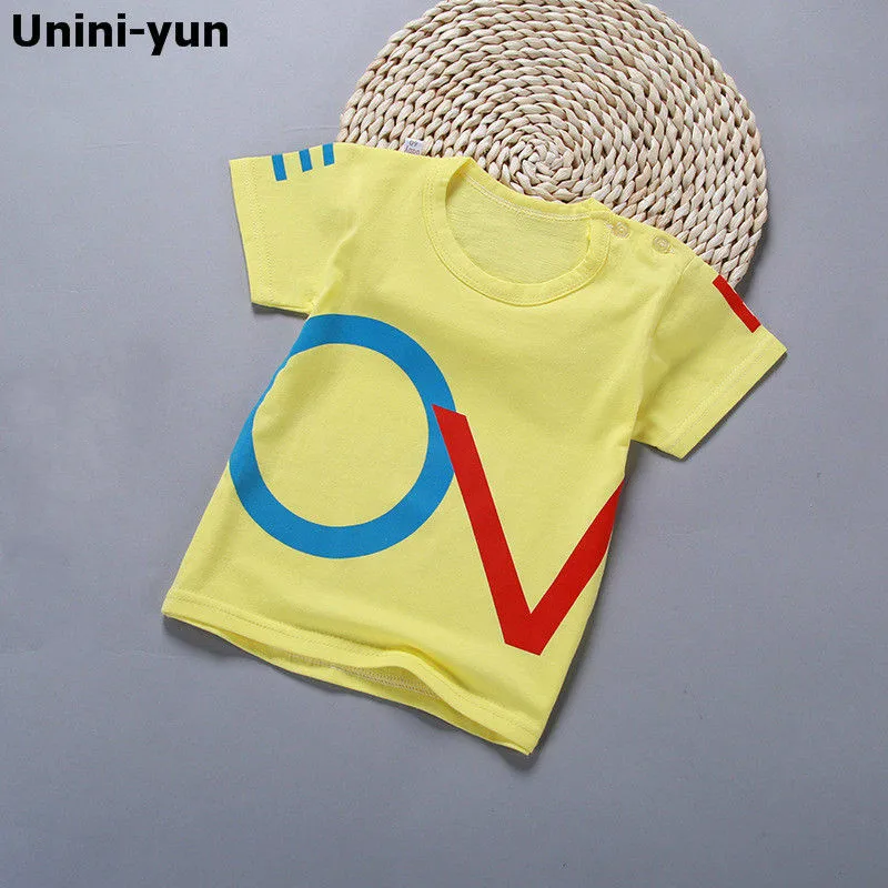 [Unini yun] Модные футболки для мальчиков Детская футболка топы и блузки девочек