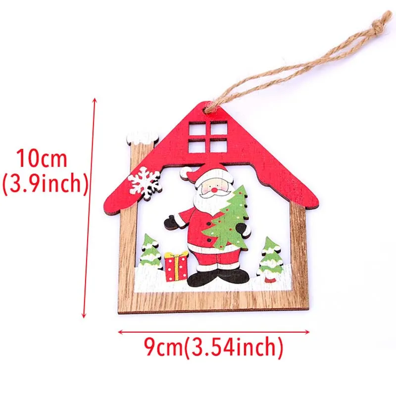 Деревянное украшение в виде Санта Клауса на рождественскую елку подвеска