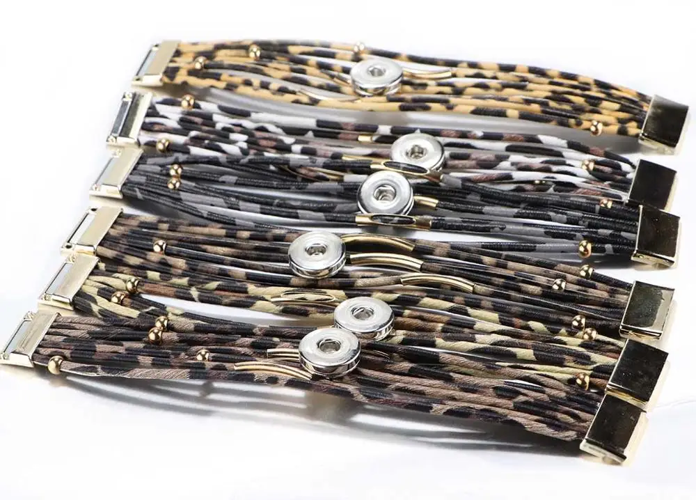 Ювелирные изделия с кнопками-застежками 18 мм браслет в стиле панк многослойная