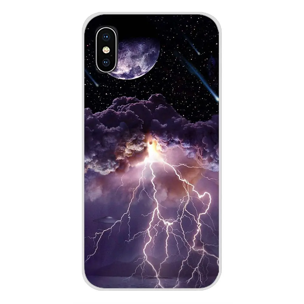 Transparent Clear TPU Case For Sony Xperia Z Z1 Z2 Z3 Z5 compact M2 M4 M5 C4 E3 T3 XA Huawei Mate 7 8 Y3II Thunder Storm Pattern | Мобильные