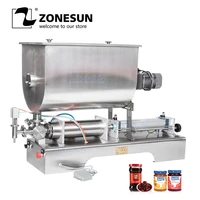 zonesun 60l chili sauce filling machine paste peanut butter quantitative filler machine pneumatic slurry mixing filling machine