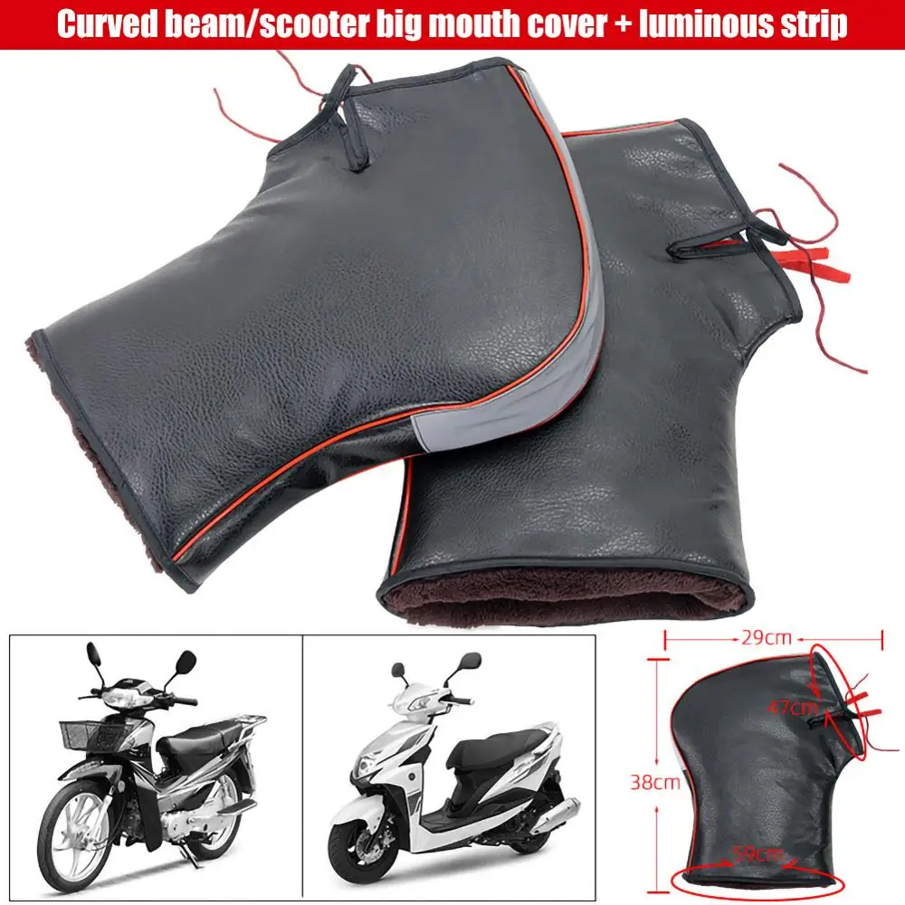 

Motorcycle Gloves Handlebar Levers Gloves Scooter Hand Bar Winter Gloves ATV Fur Mitts Motorbike Quad Bike Waterproof