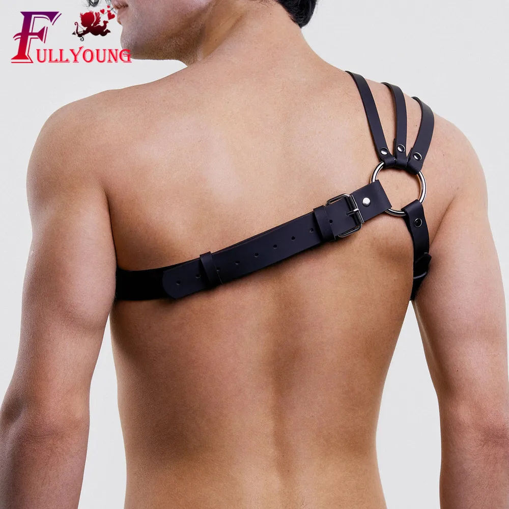 Модный мужской кожаный ремень БДСМ бондаж для геев регулируемый нагрудный