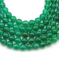 natural stone green agat stone smooth round loose ball beads 4681012mm for jewelry making diy bracelets necklace accessories