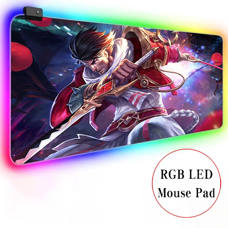 

Glory of Kings DIY Gaming Large Anime Mousepad RGB Computer Mouse Pad Gamer Mause Pad LED Backlit Mat Keyboard Desk Mat