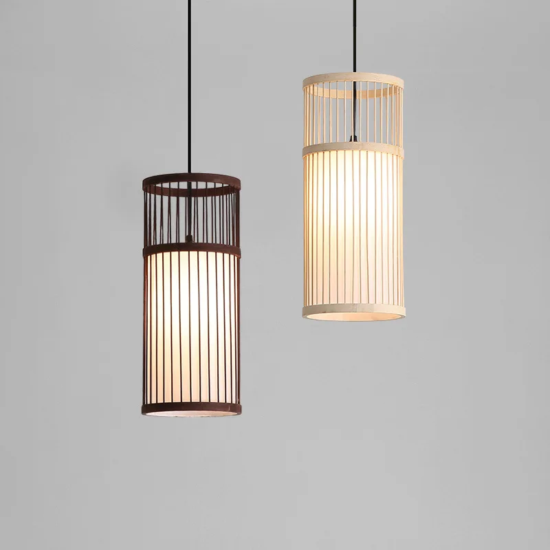 Mordern-lámpara colgante Led, accesorio de iluminación de bambú para sala de estar, hogar, tejido creativo japonés, arte caliente