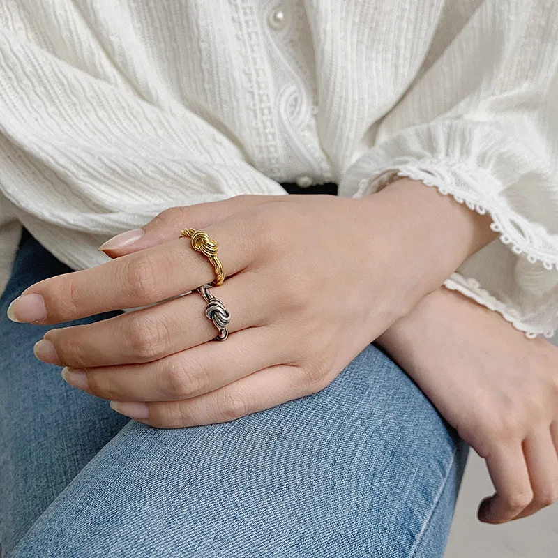 925 пробы серебра ручной работы твист волна узел тайское серебро кольцо для Для