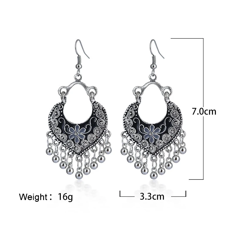 Женские Ювелирные изделия в этническом стиле маленькие бусины цветок 7 см серьги