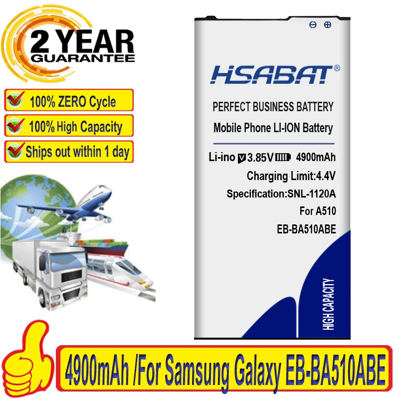 HSABAT EB-BA510ABE 4900mAh аккумулятор для Samsung Galaxy 2016 Edition A510 SM-A510F A5100 A5 A51 | Мобильные телефоны
